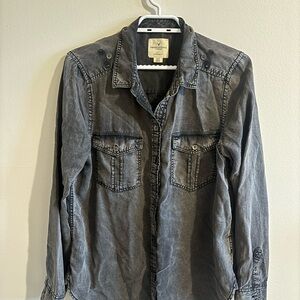 Grey washout button up